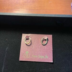 Premier Designs Gold-Tone Oval Hoop Earrings